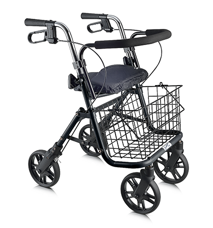 Evolution Series 4 Wheeled Rolling Walker Rollator with Large Front Basket Blowout - Senior.com Rollators